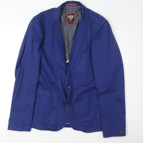 Lambretta Men's Blue Blazer - Size M, Mid-Length, Casual