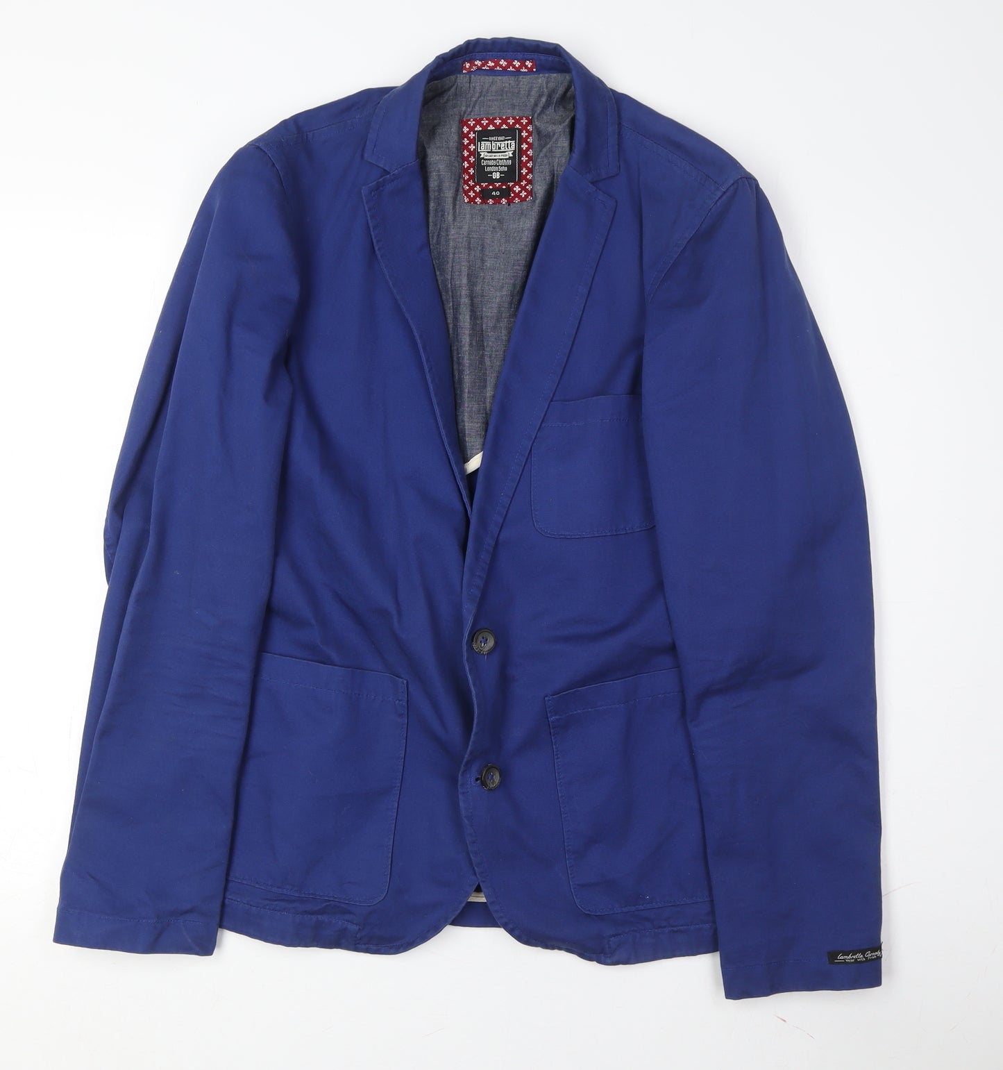 Lambretta Men's Blue Blazer - Size M, Mid-Length, Casual