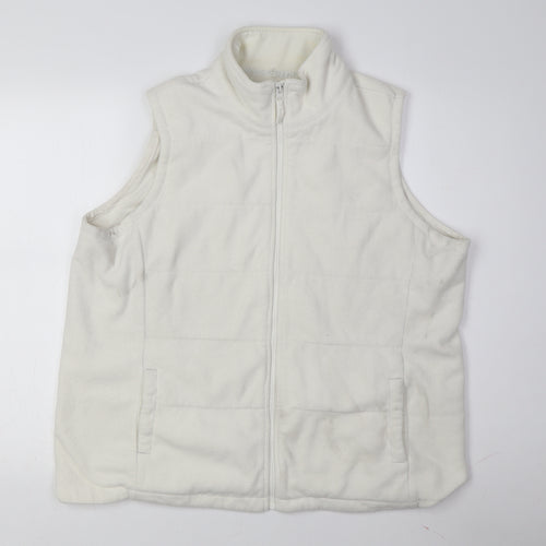 Lands' End Women's Ivory Fleece Waistcoat XL
