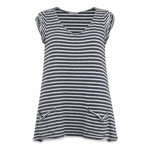 White Stuff Women's Black Striped Sleeveless T-Shirt XS