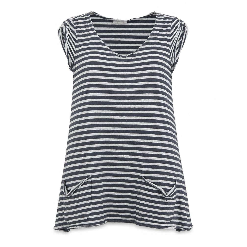 White Stuff Women's Black Striped Sleeveless T-Shirt XS