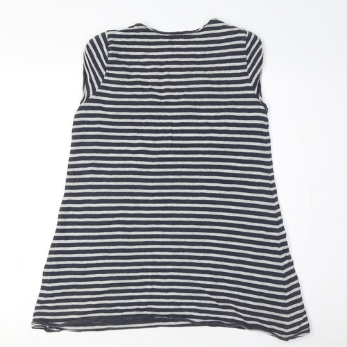 White Stuff Women's Black Striped Sleeveless T-Shirt XS