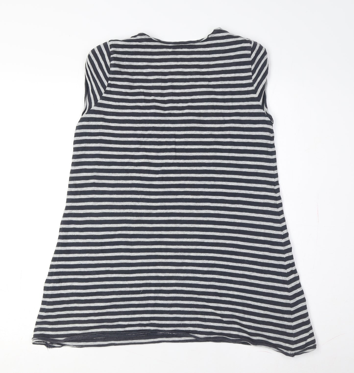 White Stuff Women's Black Striped Sleeveless T-Shirt XS