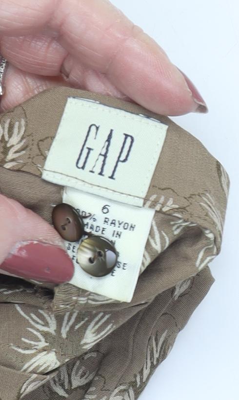 GAP Women's Beige Floral Long Pencil Skirt - Size 6