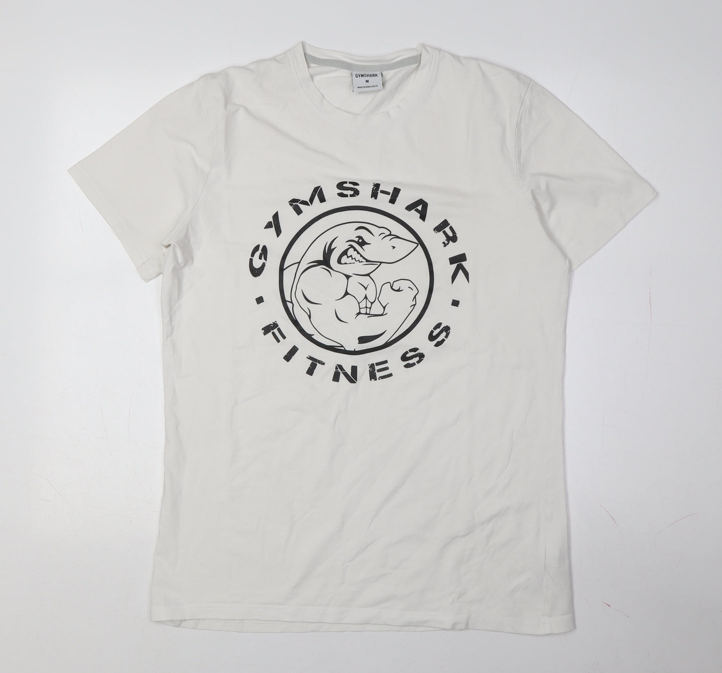 Gymshark White Men's M T-Shirt, Short Sleeve, Graphic