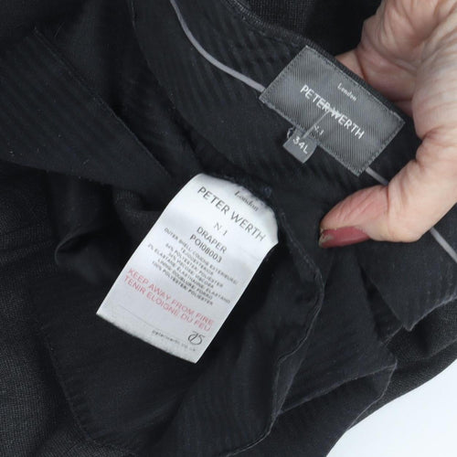 Peter Werth Men's Black Slim Fit Dress Trousers L