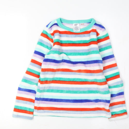 Lands' End Boys Multicoloured Striped Fleece Pullover Sweatshirt