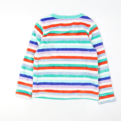 Lands' End Boys Multicoloured Striped Fleece Pullover Sweatshirt