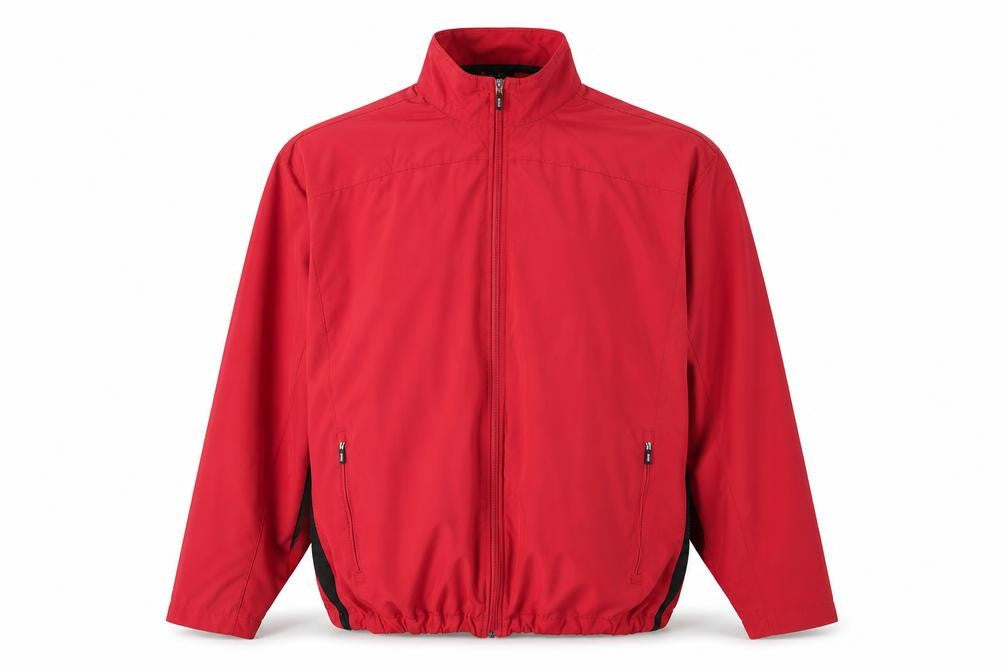 Front view of Lands' End Men's Red Windbreaker Jacket XL