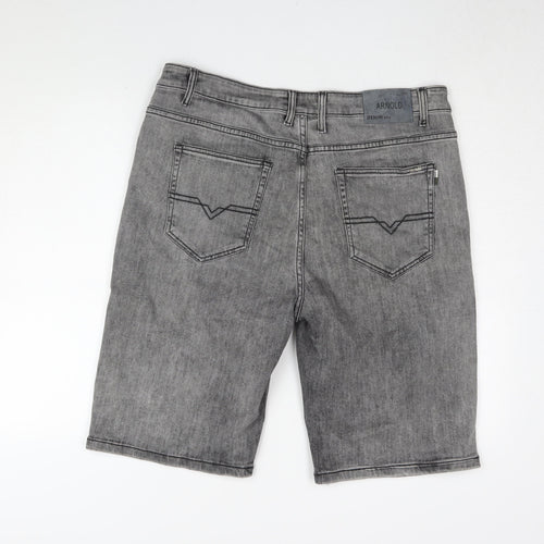 Arnold Jeans Men's Grey Chino Shorts, L, Casual Style