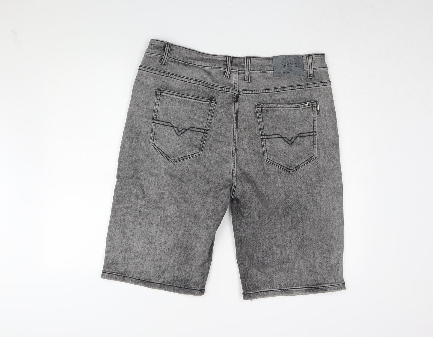 Arnold Jeans Men's Grey Chino Shorts, L, Casual Style
