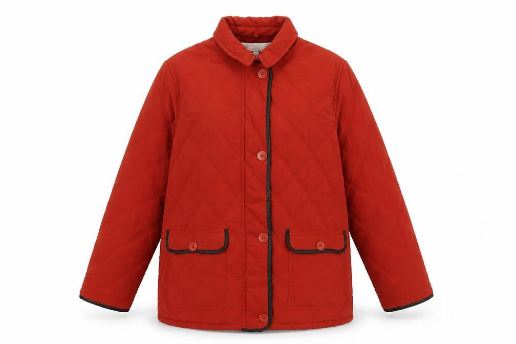Front view of Rivers Edge Women's Red Quilted Jacket, size 14