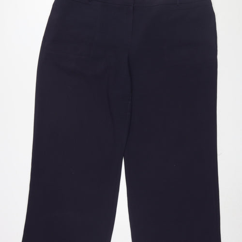 Marks and Spencer Women's Black Trousers, Size 14, Flat Front, Business Casual