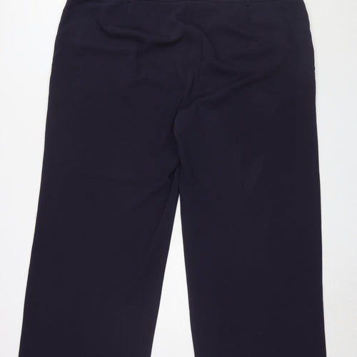 Marks and Spencer Women's Black Trousers, Size 14, Flat Front, Business Casual