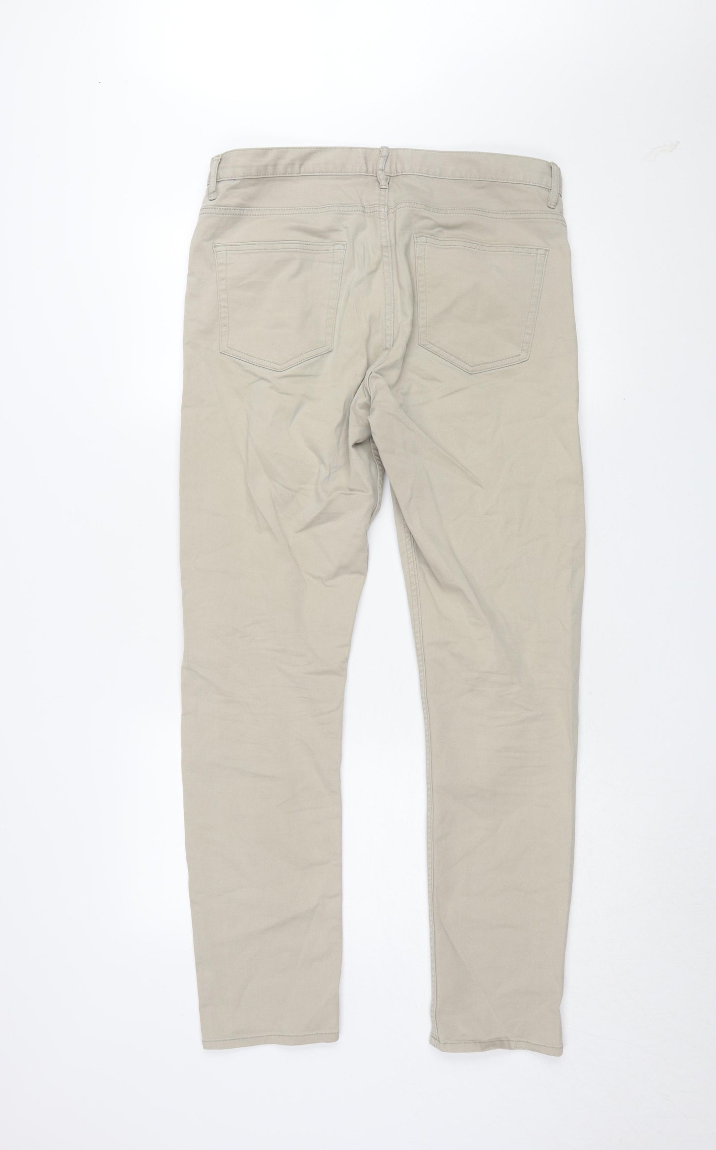 H&M Beige Slim Fit Jeans Unisex Adults Size 4