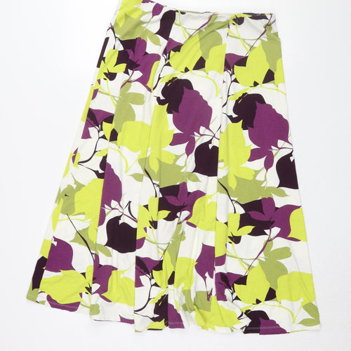Viyella Women's Multicoloured Floral Pleated Skirt Size 12