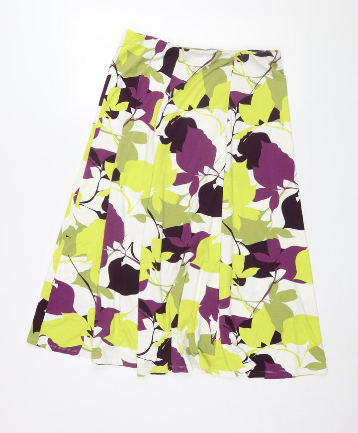 Viyella Women's Multicoloured Floral Pleated Skirt Size 12