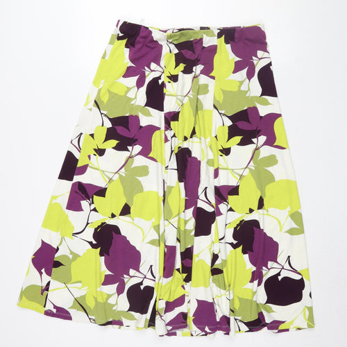 Viyella Women's Multicoloured Floral Pleated Skirt Size 12