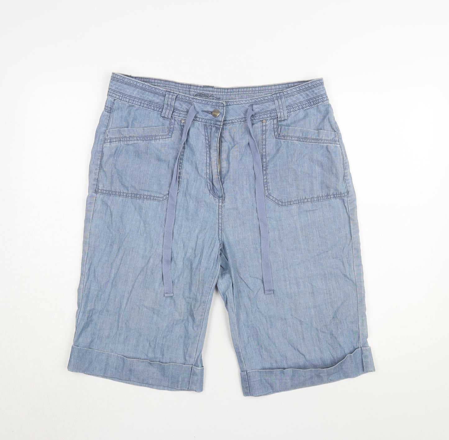 Desa Women's Blue Bermuda Shorts, Size 16, 100% Cotton