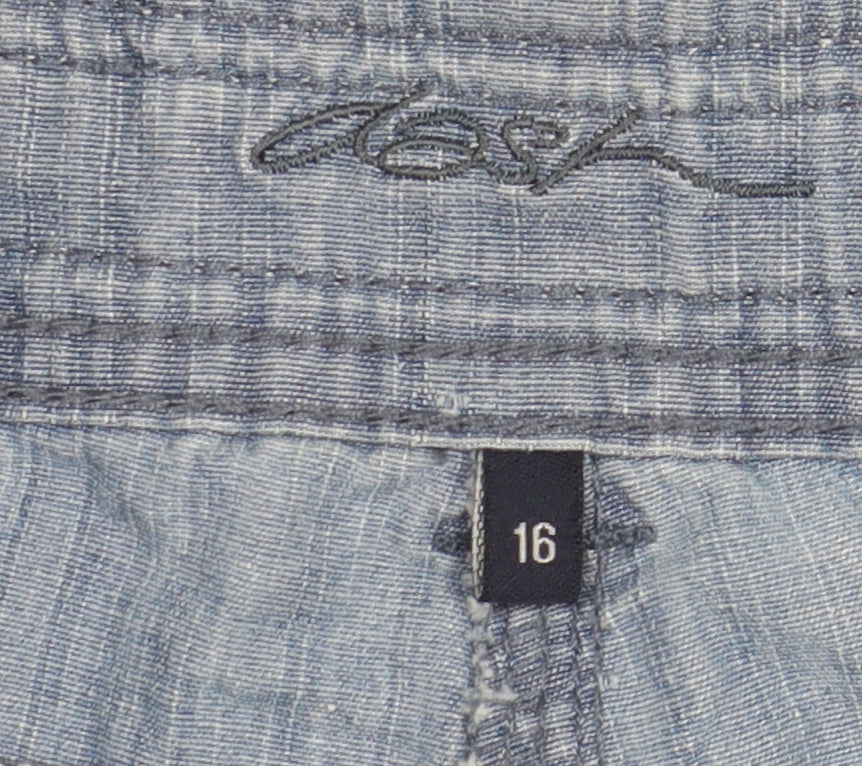 Desa Women's Blue Bermuda Shorts, Size 16, 100% Cotton
