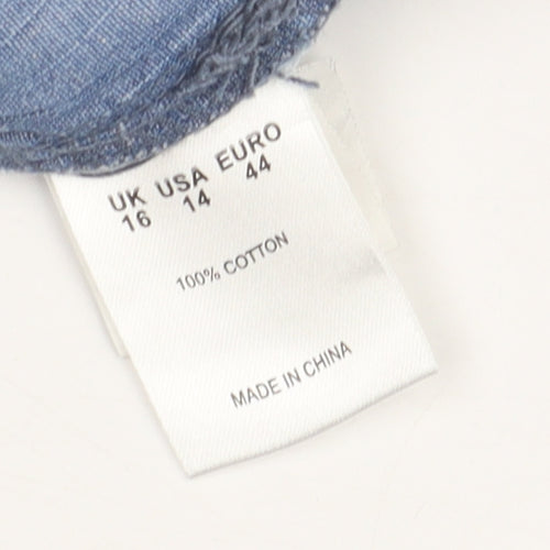 Desa Women's Blue Bermuda Shorts, Size 16, 100% Cotton