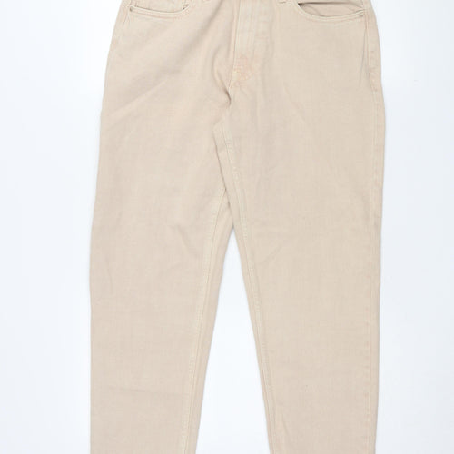 Bershka Women's Beige Straight Jeans Size 10 Vintage