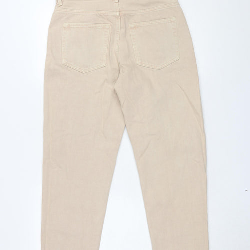 Bershka Women's Beige Straight Jeans Size 10 Vintage
