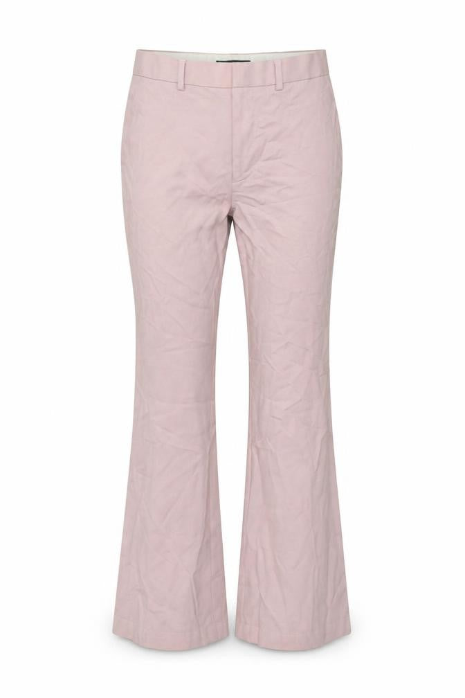 Front view of ASOS DESIGN Women's Pink Flared Trousers, size M