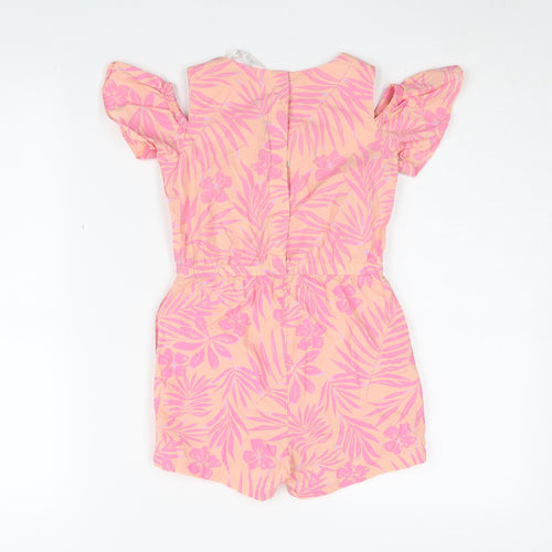 H&M Girls Floral Pink Playsuit - Size 5-6 Yrs