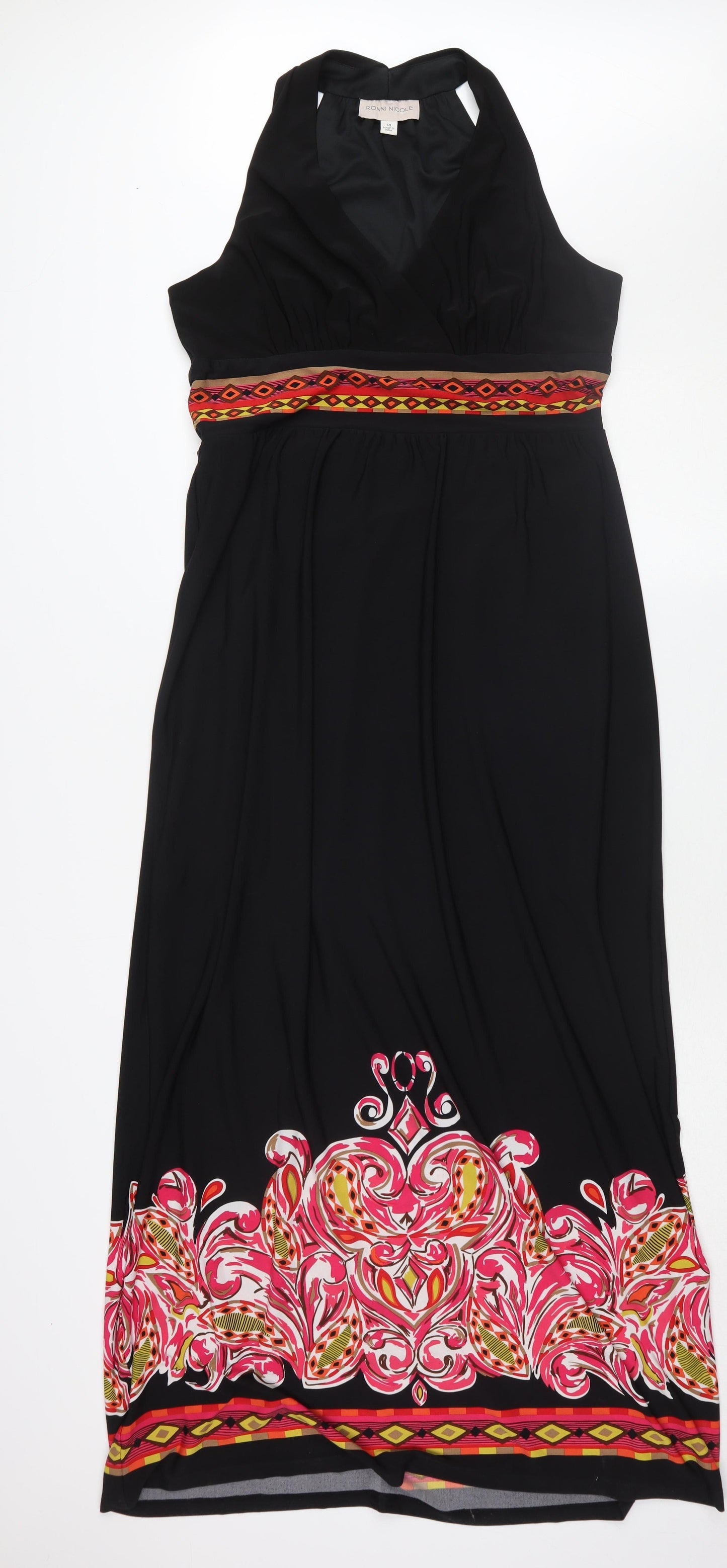 Ronni Nicole Women's Black Maxi Dress Size 14
