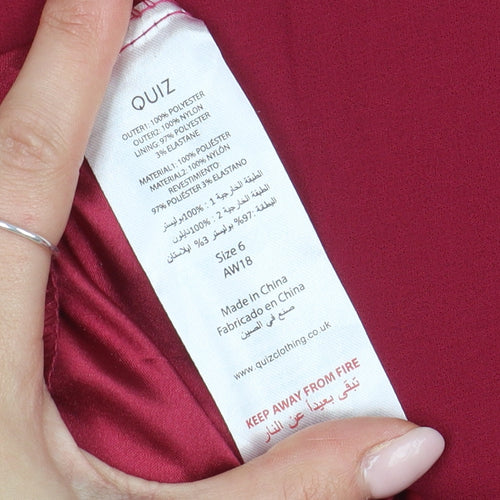 Quiz Women's Red A-Line Formal Long Dress Size 6