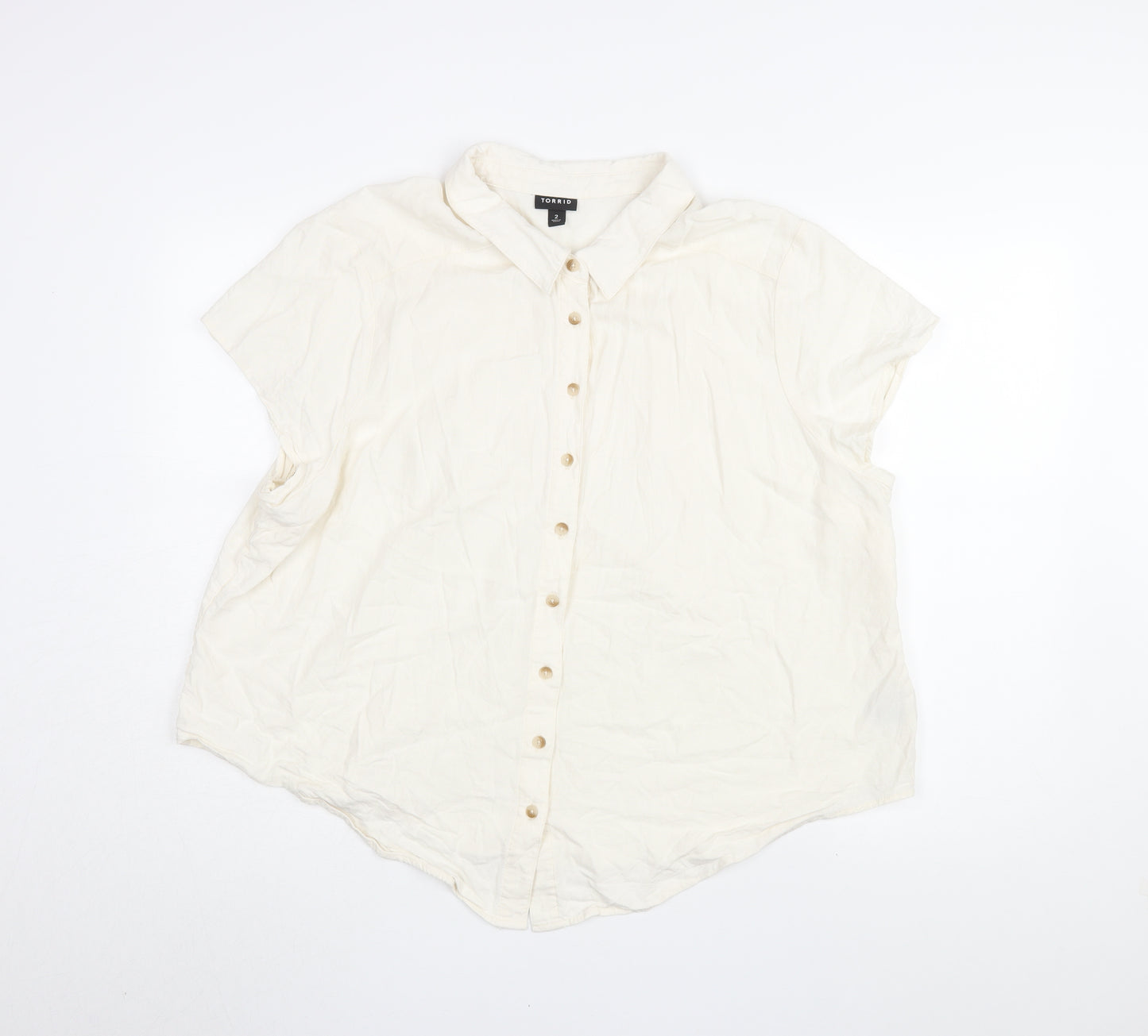 Torrid Women's Beige Button-Up Shirt, Size 2