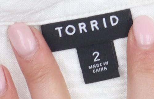 Torrid Women's Beige Button-Up Shirt, Size 2