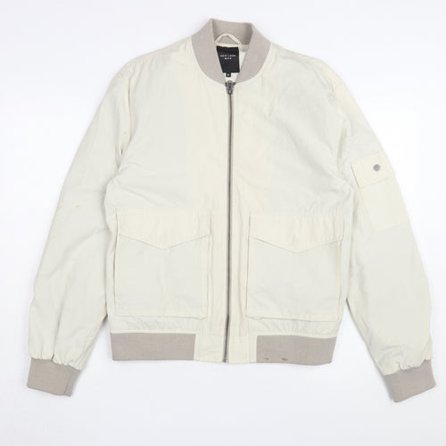 New Look Men's Ivory Bomber Jacket XS Classic Fit