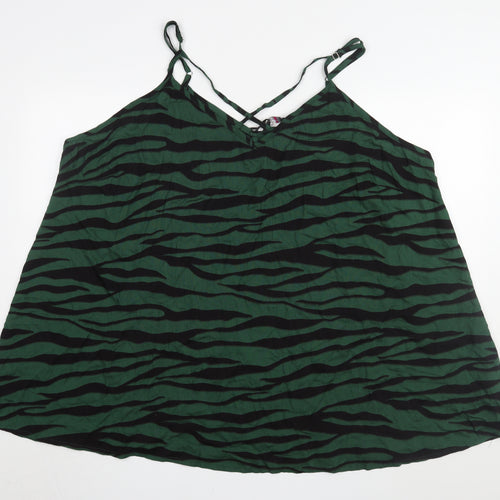 Yours Women's Green Animal Print Camisole Tank