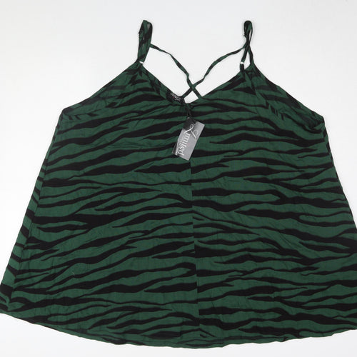 Yours Women's Green Animal Print Camisole Tank