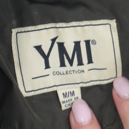YMI Women's Green Puffer Jacket M Hooded Winter