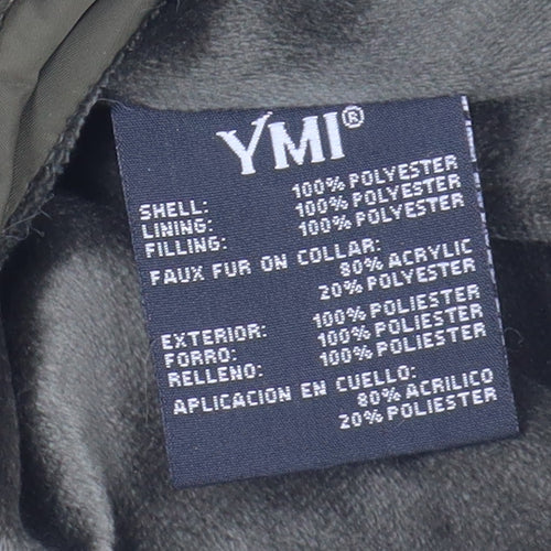 YMI Women's Green Puffer Jacket M Hooded Winter