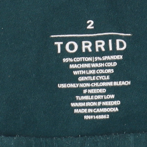 Torrid Women's Green Cotton Casual Shorts Size 2