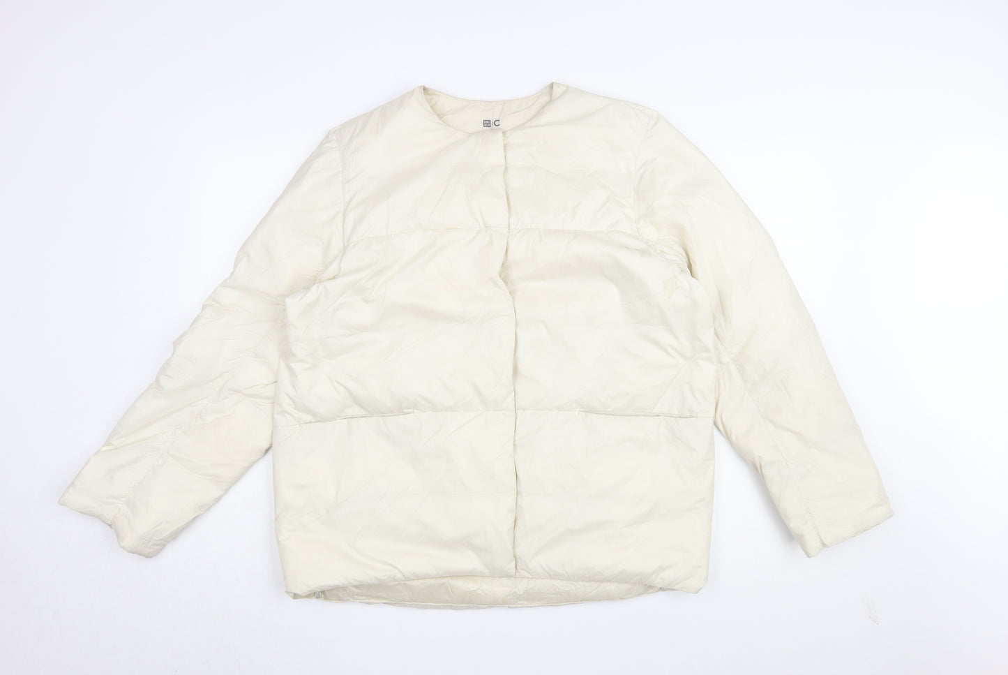 Uniqlo Women's Ivory Winter Jacket, Size L - Classic Style