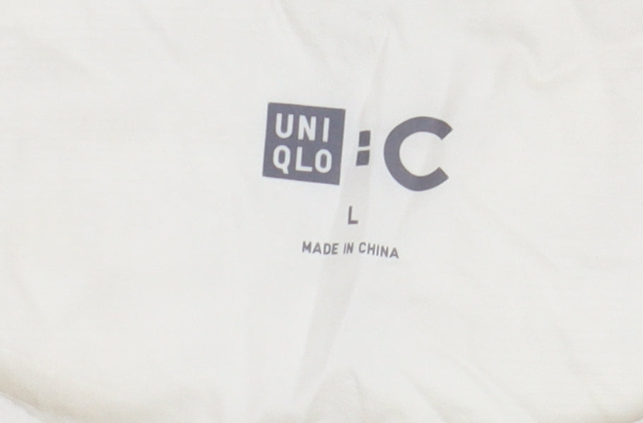 Uniqlo Women's Ivory Winter Jacket, Size L - Classic Style