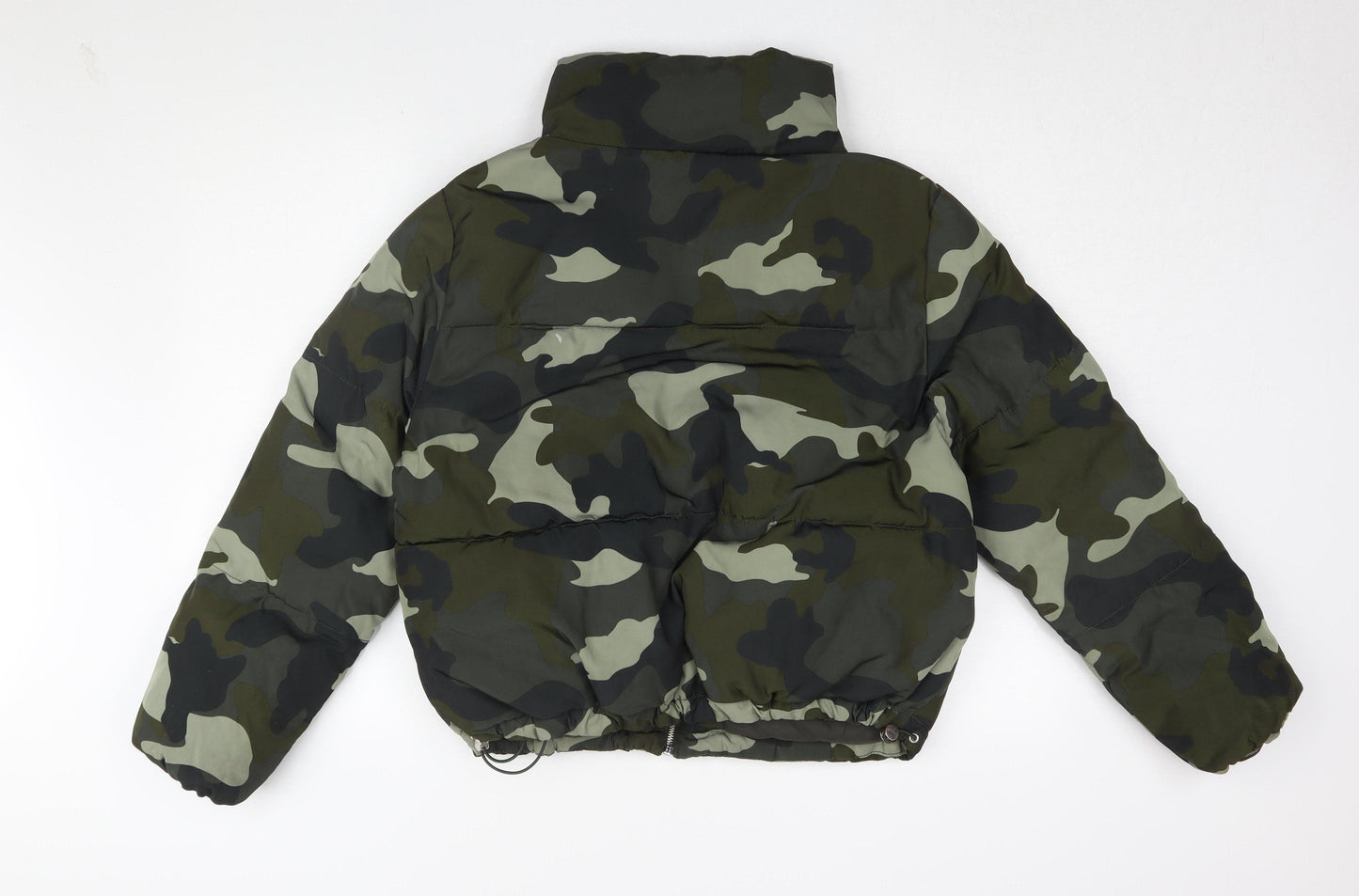 H&M Women’s Green Camouflage Puffer Jacket Size 10