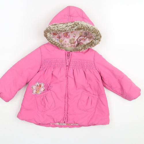 Marks & Spencer Pink Unisex Toddler Puffer Jacket 9-12M
