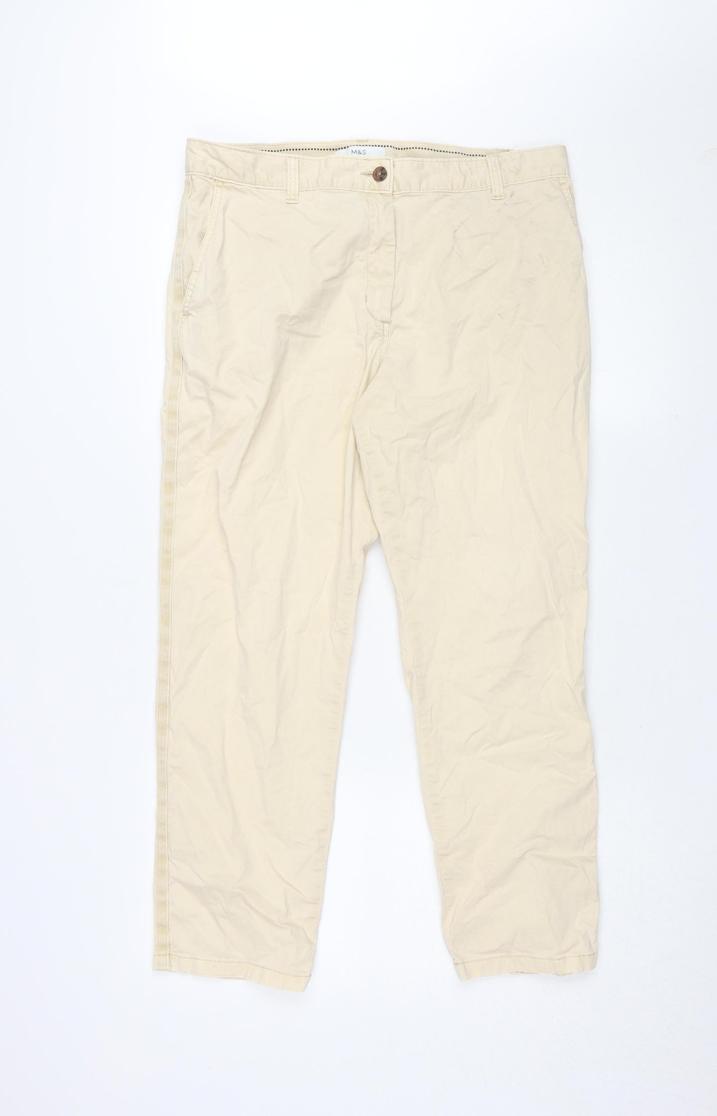 Marks and Spencer Women's Beige Chino Trousers