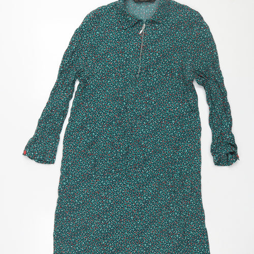 Zara Women's Green Polka Dot Shirt Dress, S
