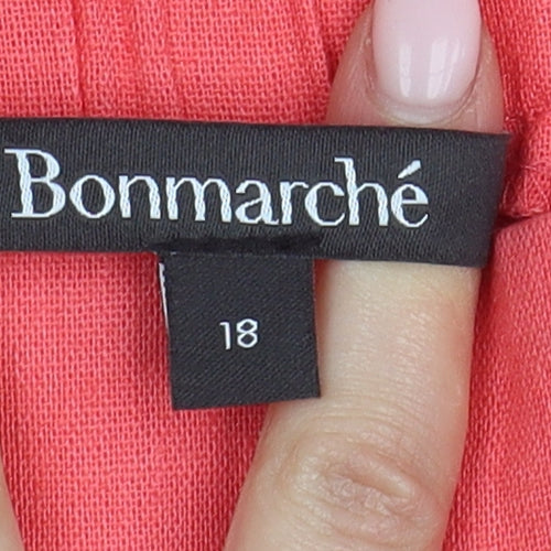 Bonmarché Women's Red A-Line Midi Skirt Size 18