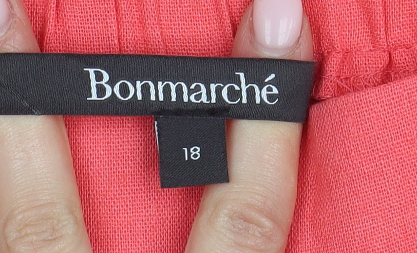 Bonmarché Women's Red A-Line Midi Skirt Size 18