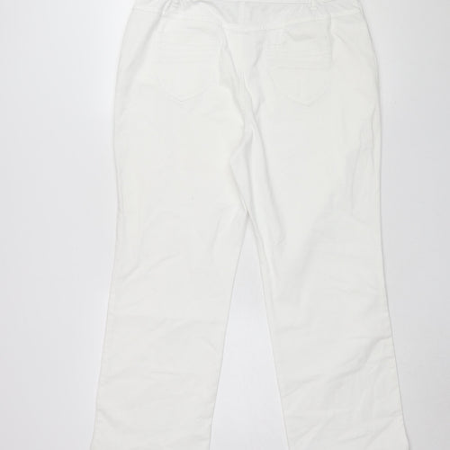 Marks and Spencer Women's White Chino Trousers, Size 14