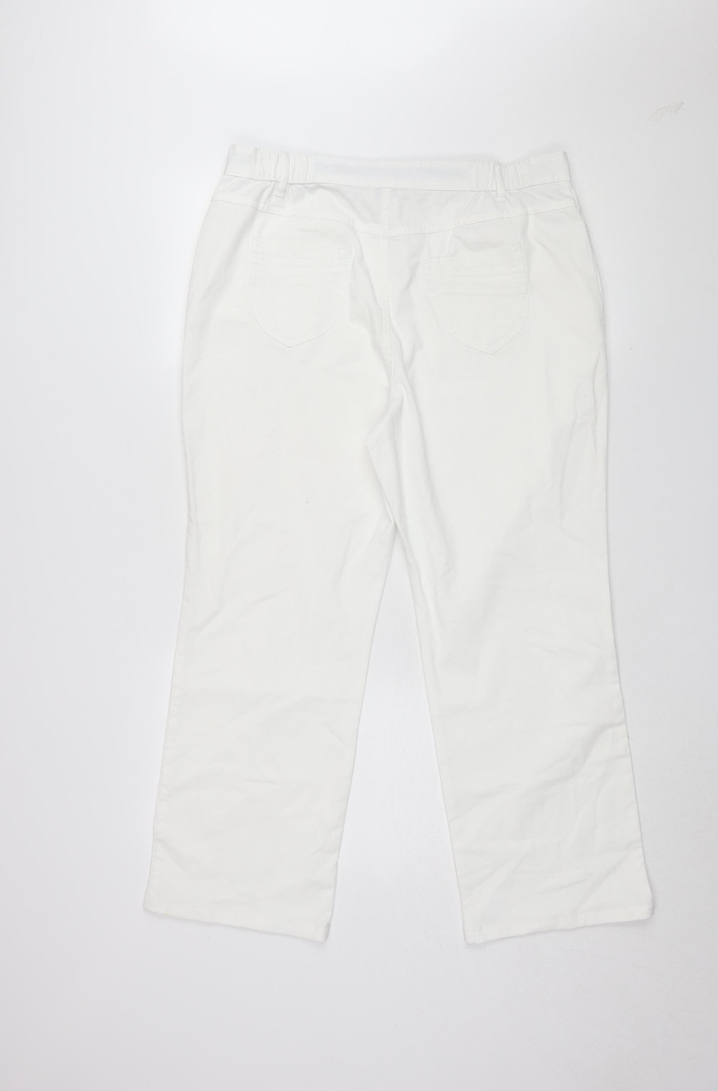 Marks and Spencer Women's White Chino Trousers, Size 14