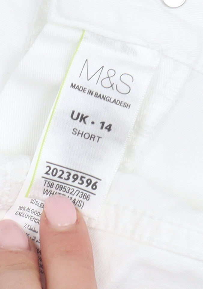 Marks and Spencer Women's White Chino Trousers, Size 14